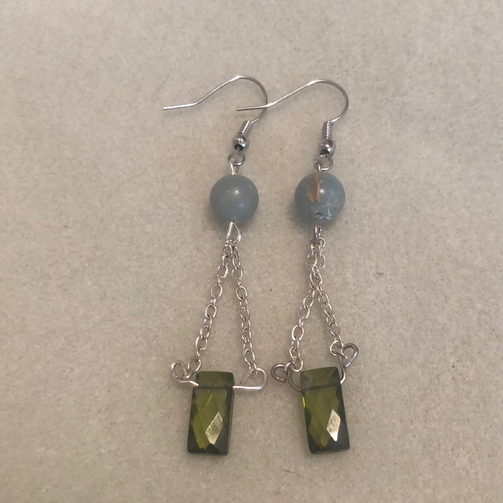 Hypo allergic to silver hooks Stone and glass